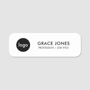 Etiqueta De Nome Funcionário de Logotipo Comercial