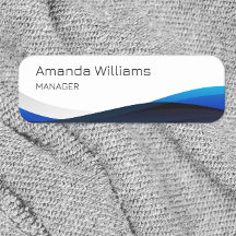 Funcionário de Swirl Azul Moderno