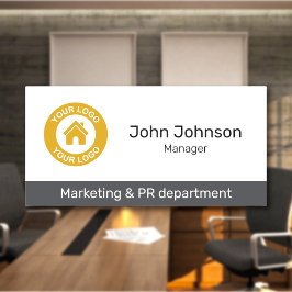 Etiqueta De Nome Funcionário do Departamento de Logotipo Comercial 