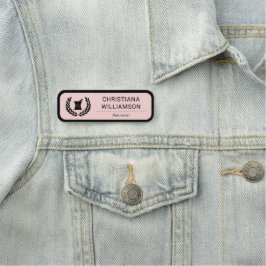 Etiqueta De Nome Funcionário do Funcionarios Farmacêutico Elegante 