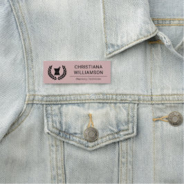 Etiqueta De Nome Funcionário do Funcionarios Farmacêutico Elegante 