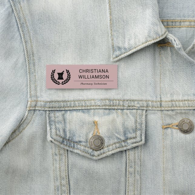 Etiqueta De Nome Funcionário do Funcionarios Farmacêutico Elegante  (In Situ)