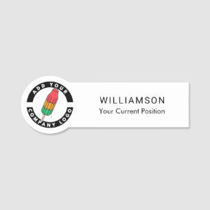 Etiqueta De Nome Funcionário do Logotipo Comercial do Custom DIY