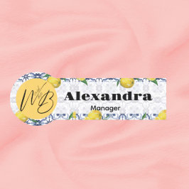 Etiqueta De Nome Funcionário do Restaurante Moderno da Felicidade M