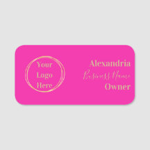 Funcionário Dourado Rosa Quente Moderno Personaliz