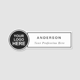 Etiqueta De Nome Funcionarios de Logotipo Comercial Personalizado e
