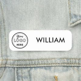 Etiqueta De Nome Funcionarios mínimo de logotipo de empresa branco