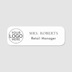 Etiqueta De Nome Funcionarios para varejo de logotipo de empresa mo