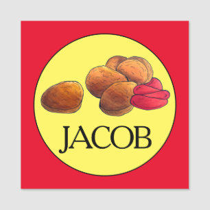 Etiqueta De Nome Galinha Nuggets Ketchup Lixo Comida Rápida