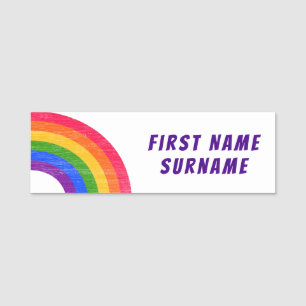 Etiqueta De Nome Gay de LGBT que combina retro do arco-íris do