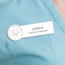 Etiqueta De Nome Gerente de Consultório Dentário Moderno