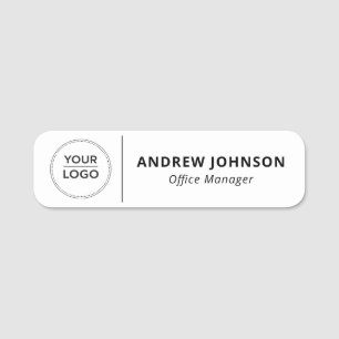 Etiqueta De Nome Gerente de Escritório com Logotipo Personalizado M