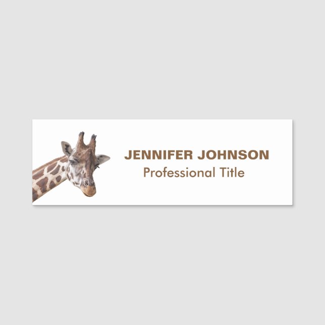 Etiqueta De Nome Giraffe Portrait (Frente)