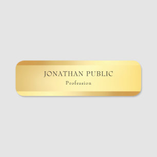 Etiqueta De Nome Glamor Dourado Modelo Trendy Moderno Minimalista