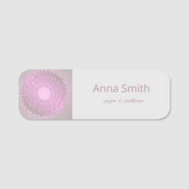 Etiqueta De Nome Gradiente Rosa Étnico Mandala