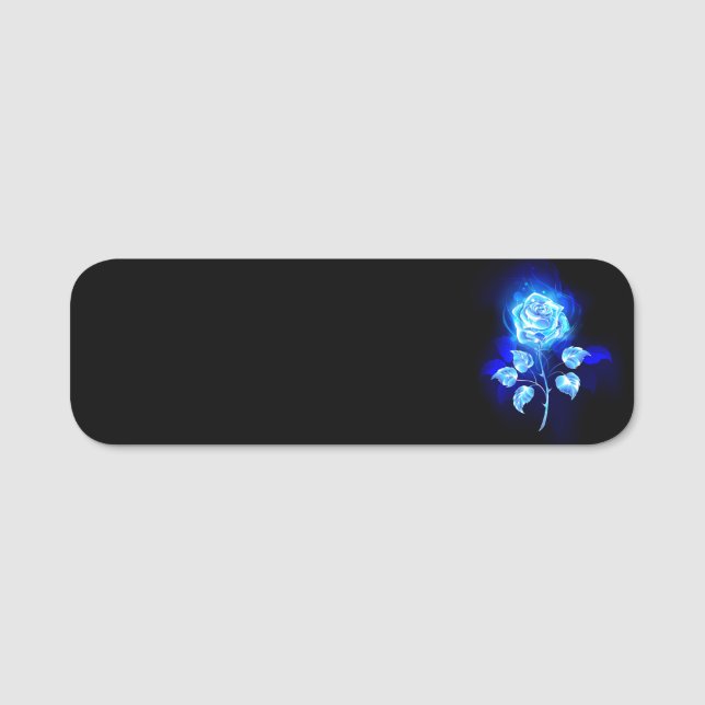 Etiqueta De Nome Gravação de Rosa Azul (Frente)