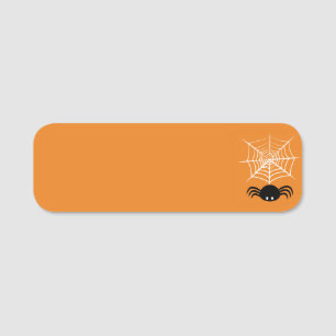 Etiqueta De Nome Halloween Spider Web