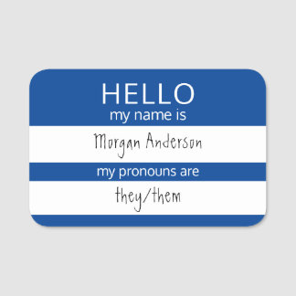 Etiqueta De Nome HELLO Personalizado Meu Nome Pronounes É Crachá
