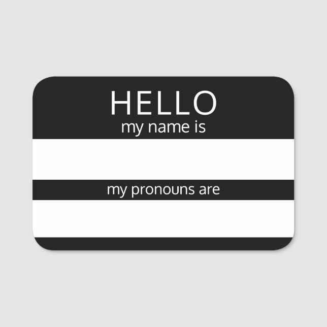 Etiqueta De Nome HELLO Personalizado Meu Nome Pronounes É Crachá (Frente)