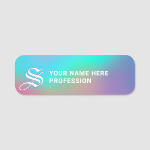 Etiqueta De Nome Holographic Wonderland   Monograma