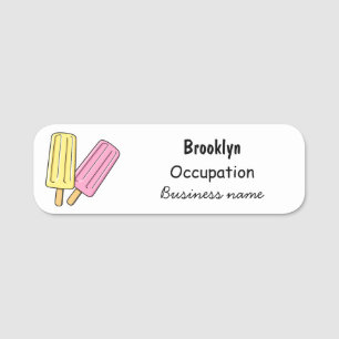 Etiqueta De Nome Ice pop cartoon