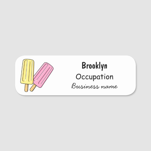 Etiqueta De Nome Ice pop cartoon (Frente)