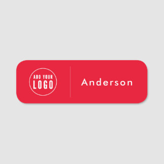 Etiqueta De Nome ID de logotipo comercial personalizado | Trabalhad