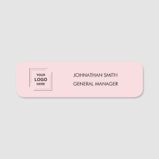 Etiqueta De Nome Identidade Moderna de Equipe Corporativa Rosa Mini