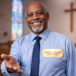 Etiqueta De Nome Igreja Cristã Nublada Celestial 