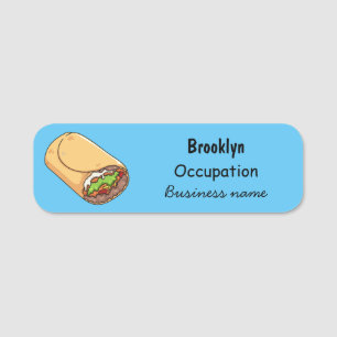 Etiqueta De Nome Ilustração de desenho animado burrito