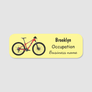 Etiqueta De Nome Ilustração de desenho animado de bicicleta