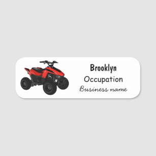 Etiqueta De Nome Ilustração de desenho animado de bicicleta atv