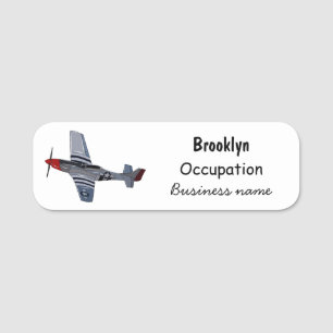 Etiqueta De Nome Ilustração de desenho animado de bombardeiro