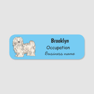 Etiqueta De Nome Ilustração de desenho animado de cão Havanês
