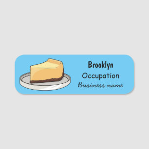 Etiqueta De Nome Ilustração de desenho animado de Cheesecake