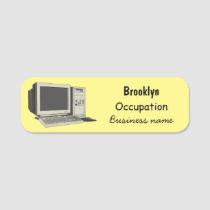 Etiqueta De Nome Ilustração de desenho animado de computador