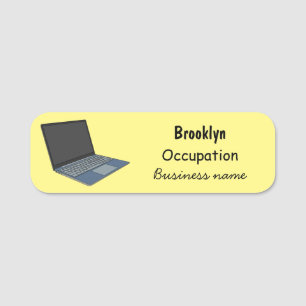 Etiqueta De Nome ilustração de desenho animado de laptop