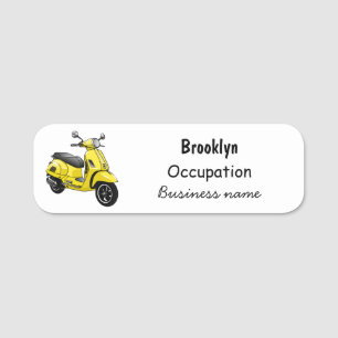 Etiqueta De Nome Ilustração de desenho animado de motocicleta