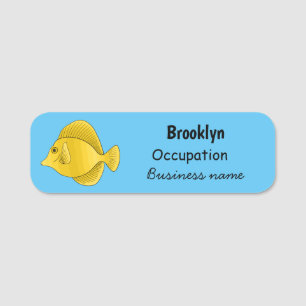 Etiqueta De Nome Ilustração de desenho animado de peixe dançado ama