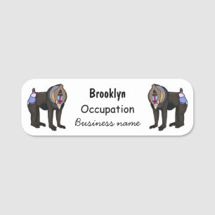 Etiqueta De Nome Ilustração de desenho animado Mandrill