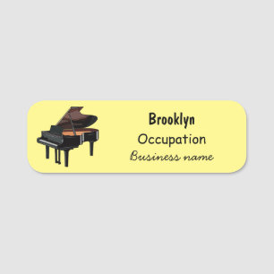 Etiqueta De Nome Ilustração de desenho animado Piano