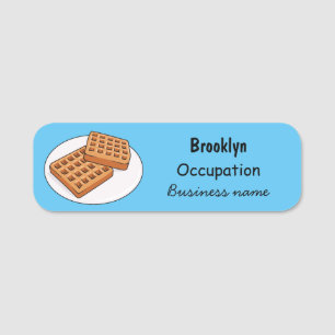 Etiqueta De Nome Ilustração de desenho animado Waffle