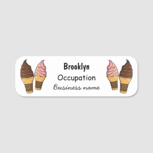 Etiqueta De Nome ilustração de desenho de cone de sorvete