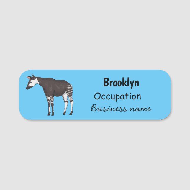 Etiqueta De Nome Ilustração de desenho em Okapi (Frente)
