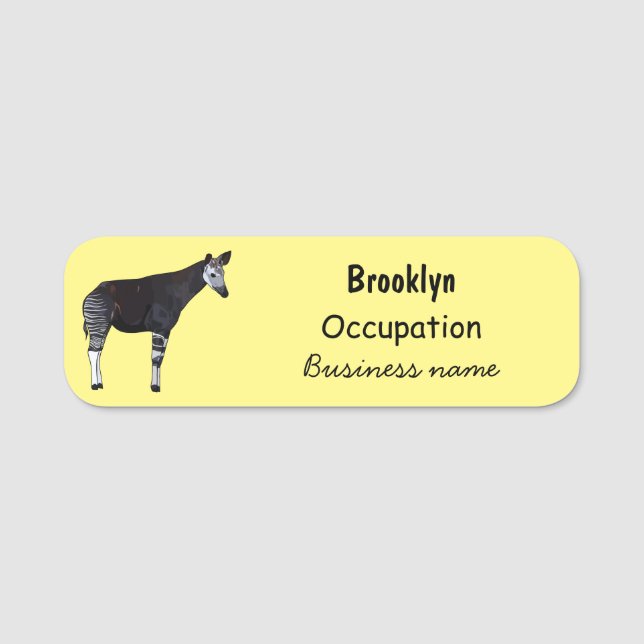 Etiqueta De Nome Ilustração de desenho em Okapi (Frente)