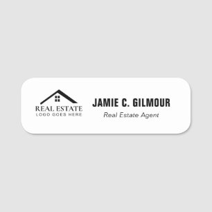 Etiqueta De Nome Ímã de Agente Imobiliário com logotipo de Negócios