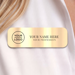 Etiqueta De Nome Ímã de funcionário com logotipo dourado de luxo, a