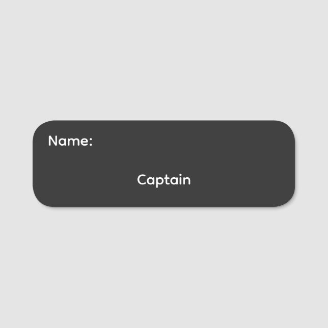Etiqueta De Nome Ímã de Nome Clássico do Capitão (Frente)