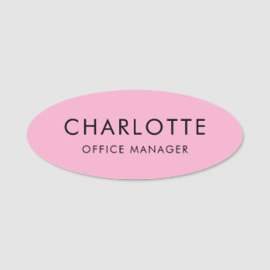 Etiqueta De Nome Ímã Rosa Magnético Profissional Simples Personaliz