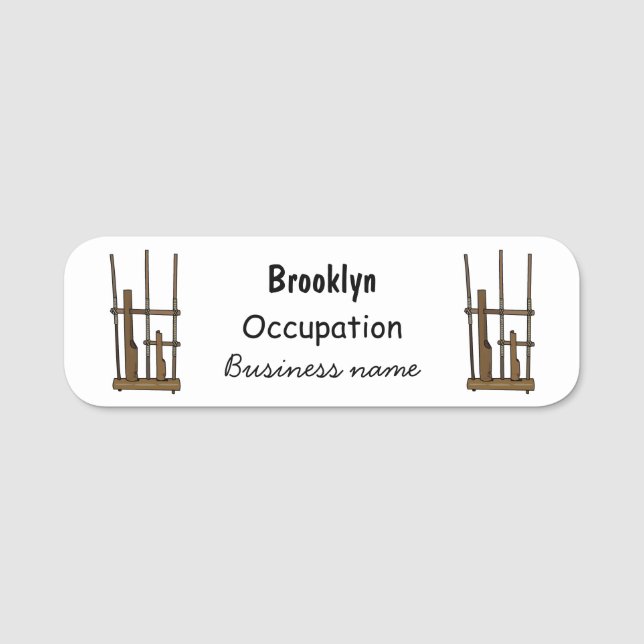 Etiqueta De Nome Imagem de desenhos angklung (Frente)
